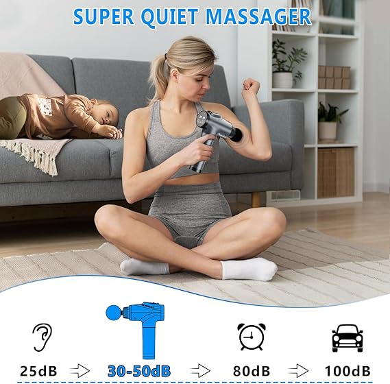 Massage Gun, Muscle Massage Gun for Athletes Handheld Electric Deep Tissue Back Massager, Percussion Massage Device for Pain Relief with 30 Speed Levels 9 Heads,Father's Day Gifts