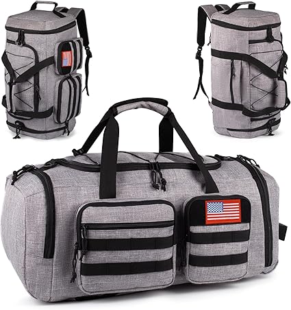 Tactical Gym Bag for Men,50L Large 3 in 1 Sports Duffle Bag with Shoes Compartment for Travel,Water Resistant Travel Backpack Weekender Overnight Bag with Wet Pocket for Women