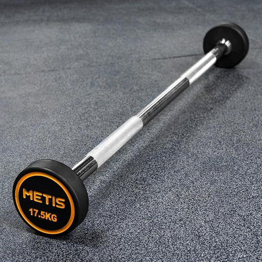 METIS Rubber Barbell Weights [10kg - 45kg] - Professional Grade Barbells for Full Body Workouts | Ideal for Gyms & Home Workouts