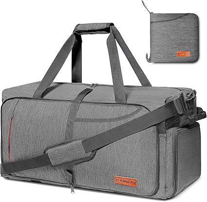 Canway 65L Travel Duffel Bag, Foldable Weekender Bag with Shoes Compartment for Men Women Water-proof & Tear Resistant