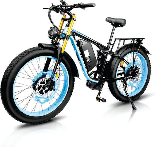 Electric Bikes for Adults with Dual Motors, 26 Inch Fat Tire Electric Bike